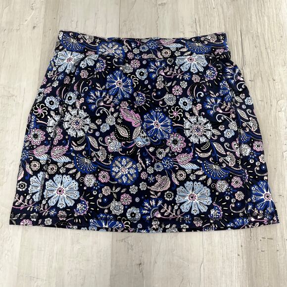 Talbots Everyday Yoga Floral Mid Rise Elastic Waist Above Knee Stretchy Skort - Picture 1 of 10